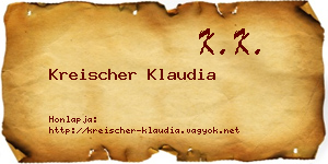 Kreischer Klaudia névjegykártya